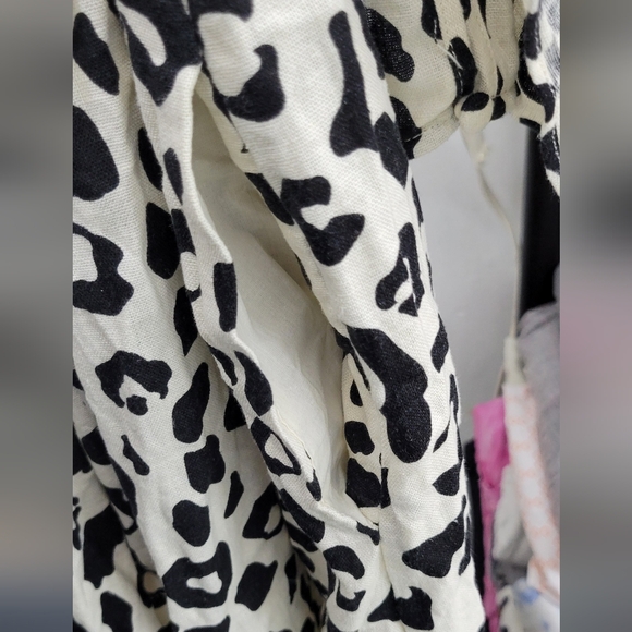 NWT Who What Wear Linen Dress Leopard Print Short Flutter Sleeve Size Xsmall - Picture 2 of 6